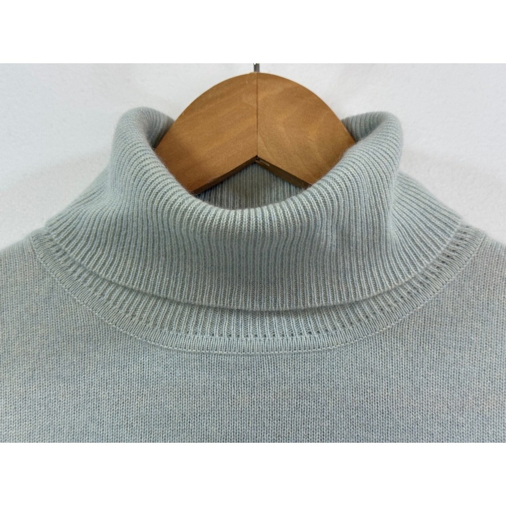 Lauren Ralph Lauren Petite M Seafoam 100% Cashmere Turtleneck Sweater Classic - Picture 3 of 10
